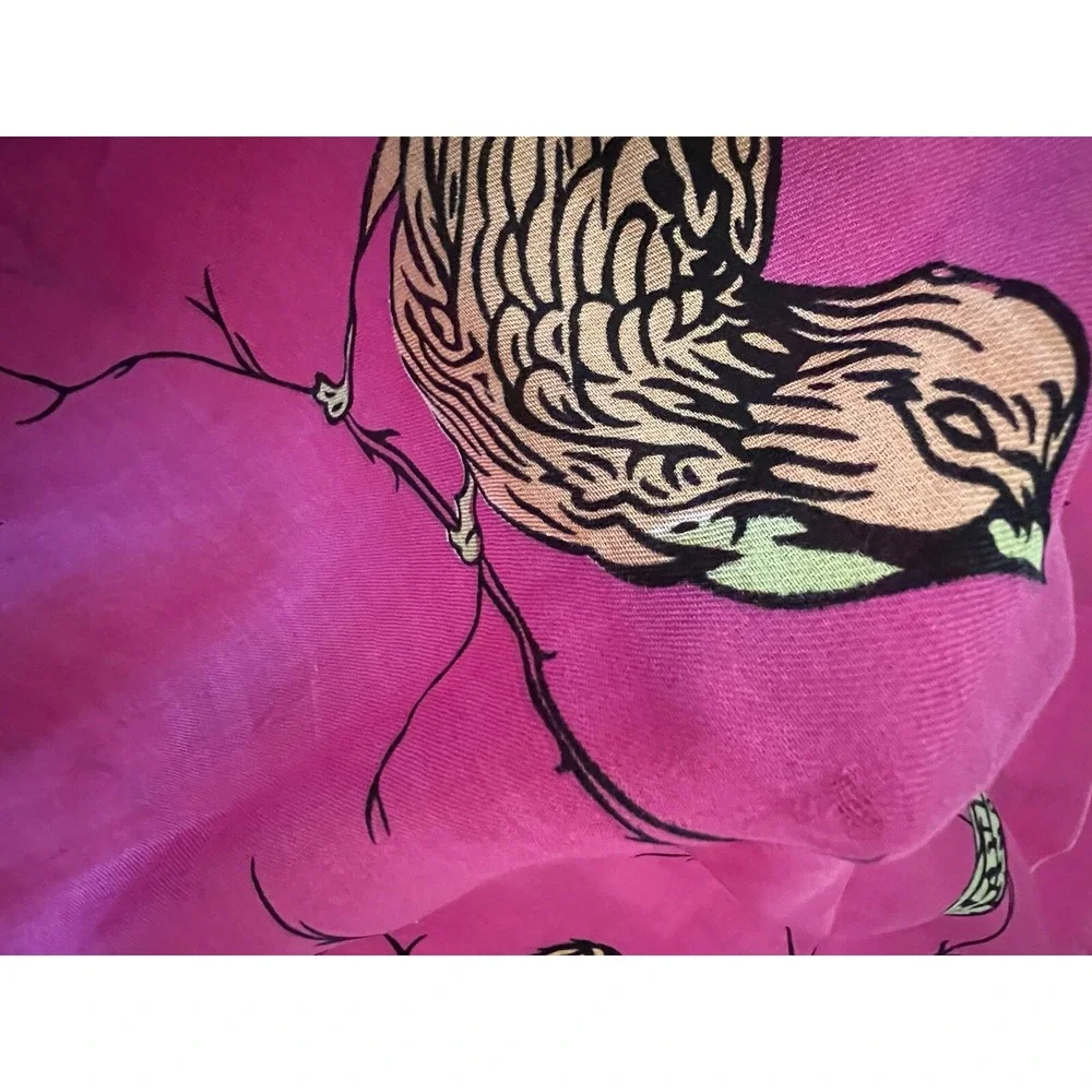 Cashmere Wrappings 100% Silk Wrap Bird Scarf Shawl 82